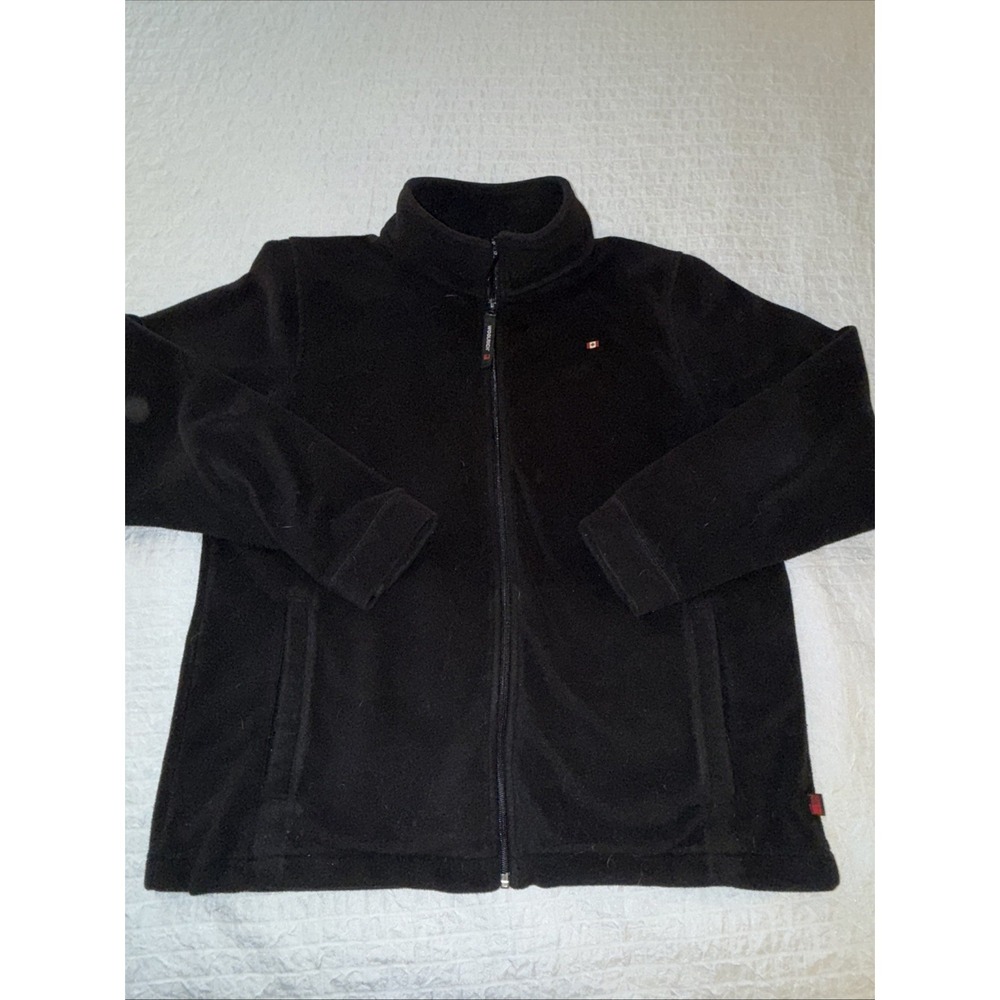Woolrich Jacket Womens Large Black Fleece Full Zip Outdoor Hiking Canada Pin‎